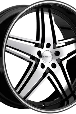 RAVETTI M6 5X114.3 20x8.5 +38 BLACK MACHINED Luxury