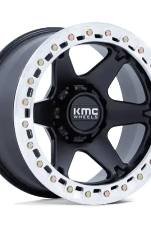 KMC KM238 VI BEADLOCK 5X127 20x10 -48 SATIN BLACK W/ MACHINED RING Trending