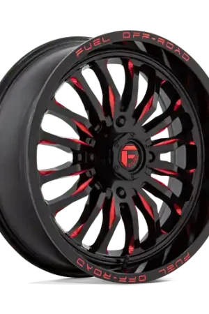 Fuel UTV D822 ARC UTV 4X137 20X7 +13 GLOSS BLACK MILLED RED Final Sale