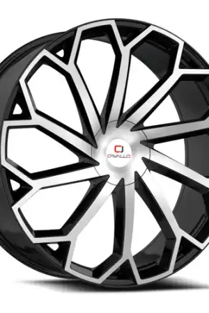 Cavallo CLV-51 5x114.3/5x120 22x8.5 +38 Gloss Black & Machined Limited Edition