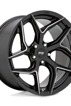 Niche 1PC M266 TORSION 5X115 20X10.5 +20 GLOSS BLACK MILLED Authentic