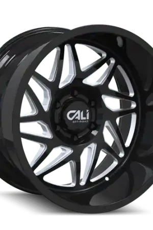 Discount Cali Off-Road Gemini 9112 6x139.7 20x12-51 Gloss Black/Milled Spokes