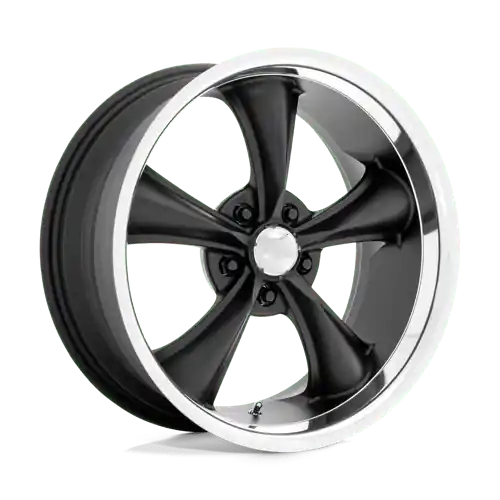Sale American Racing Vintage VN338 BOSS TT 5X114.3 18X9.5 -4 TEXTURED BLACK W/ DIAMOND CUT LIP