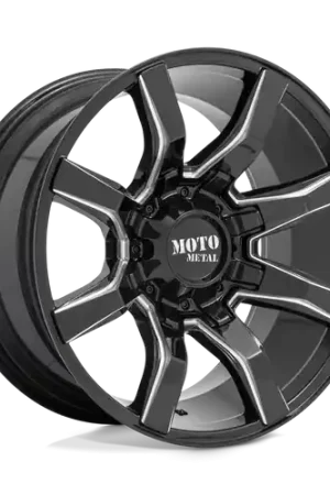 Moto Metal MO804 SPIDER 5X127/5X139.7 22X10 -18 GLOSS BLACK MILLED Final Sale