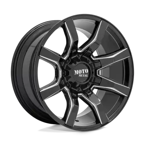 Moto Metal MO804 SPIDER 5X127/5X139.7 22X10 -18 GLOSS BLACK MILLED Final Sale