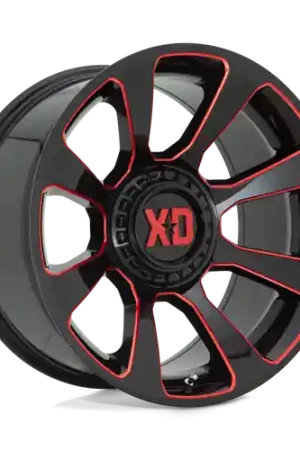 Buy Direct XD XD854 REACTOR 6X135/6X139.7 20X10 -18 GLOSS BLACK MILLED WITH RED TINT