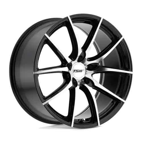 Popular TSW SPRINT 5X108 20X8.5 +40 GLOSS BLACK W/ MIRROR CUT FACE