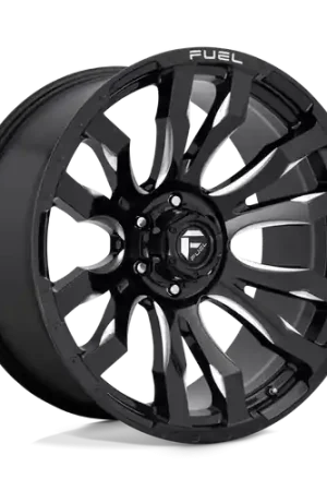 Luxury Fuel 1PC D673 BLITZ 8X170 20X8.25 -227 GLOSS BLACK MILLED