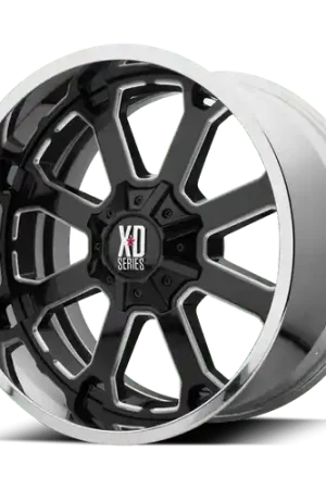Buy Today XD XD202 BUCK 25 6X135/6X139.7 20X10 -18 GLOSS BLACK MILLED CENTER CHROME LIP