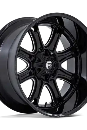 Fuel 1PC DARKSTAR 8X180 22X10 +10 GLOSS BLACK MILLED Mega Sale