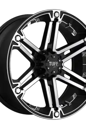 Tuff T01 6X135 17X8 +20 FLAT BLACK W/ MACHINED FACE Warranty Included