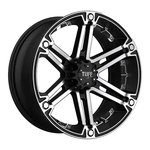 Tuff T01 6X135 17X8 +20 FLAT BLACK W/ MACHINED FACE Warranty Included