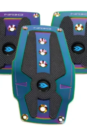 Fresh Stock NRG Aluminum Sport Pedal M/T - Neochrome w/Black Rubber Inserts