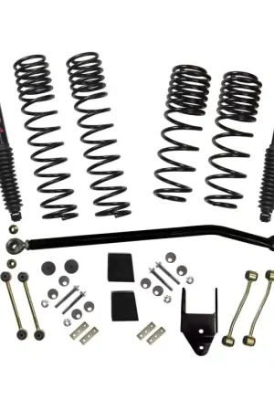 Skyjacker 21-23 Jeep Wrangler JL Non-Rubicon 4 Door LT 3.75in Coil System w/ Black MAX Shocks Viral