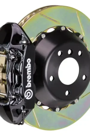 Worldwide Shipping Brembo 07-13 X5 Rear GT BBK 4 Piston Cast 380x28 2pc Rotor Slotted Type1-Black