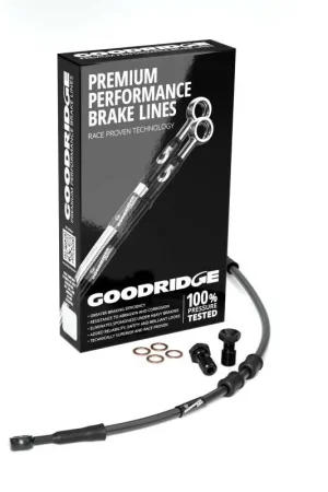 Goodridge 11-14 HD FLSTC (w/ABS) -2in Black Brake Line Kit w/Black Fittings Trusted Brand