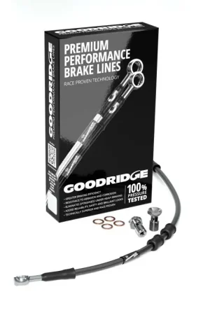One Day Deal Goodridge 14-15 HD FXDBP Drag Bar (w/o ABS) -4in Black Brake Line Kit w/Stainless Steel Fittings