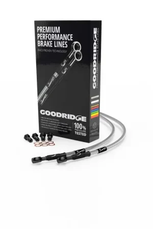 Instant Buy Goodridge 87-92 H-D FXRT Sport Glide Tourer (w/o ABS) Clear Rear Brake Line w/Black Fittings