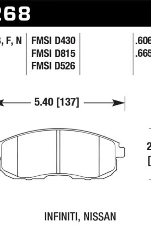 Hawk 03-04 G35/03-05 G35X/ 02-05 350z w/o Brembo DTC-60 Race Front Brake Pads Today Only