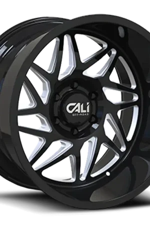 Cast Aluminum Wheels Gemini 9112 GB 22x12 Milled Spokes Gloss Black 8 On 170 Bolt Pattern -51 Offset Cali Offroad Wheels Free Delivery