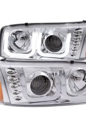 Buy Direct ANZO 1999-2006 GMC Sierra 1500 Projector Headlights w/ U-Bar Chrome