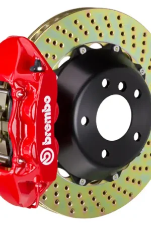 Brembo 17+ LC500/18+ LS500 Rear GT BBK 4 Piston Cast 380x28 2pc Rotor Drilled-Red Handmade