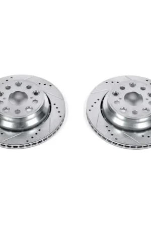 Viral Power Stop 07-17 Lexus LS460 Rear Evolution Drilled & Slotted Rotors - Pair