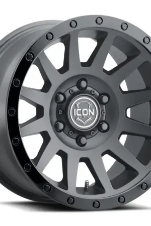 Limited Time ICON Compression 17x8.5 6x135 6mm Offset 5in BS 87.1mm Bore Double Black Wheel