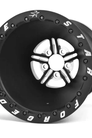 Secure Checkout Race Star 63 Pro Forged 15x14 DBL Sportsman 5x4.75 BC / 4.00 BS Wheel - Black Anodized/Machined