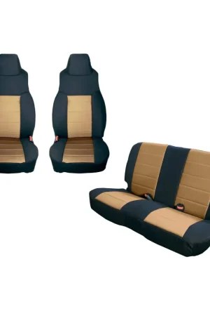 Limited Edition Rugged Ridge Seat Cover Kit Black/Tan 91-95 Jeep Wrangler YJ