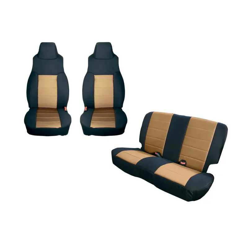 Limited Edition Rugged Ridge Seat Cover Kit Black/Tan 91-95 Jeep Wrangler YJ