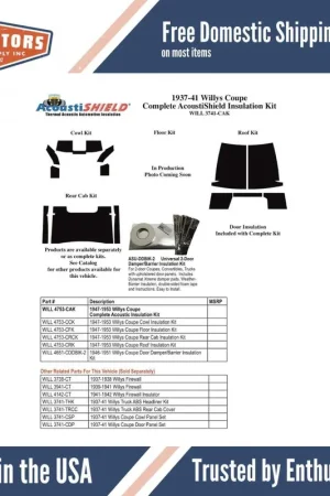 Door Panel / Door Trim Panel for 1937-1941 Willys Truck Super Sale