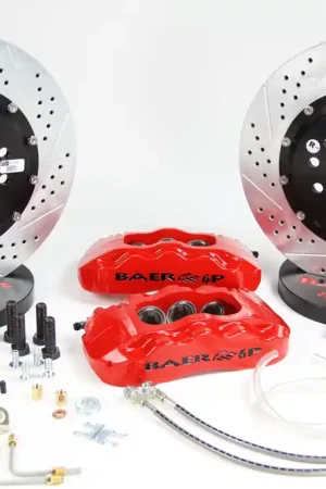 Baer Brakes 4302228R-1 Baer Brakes 14" Pro+ Rear Brake Kit, Red, Slot Handmade