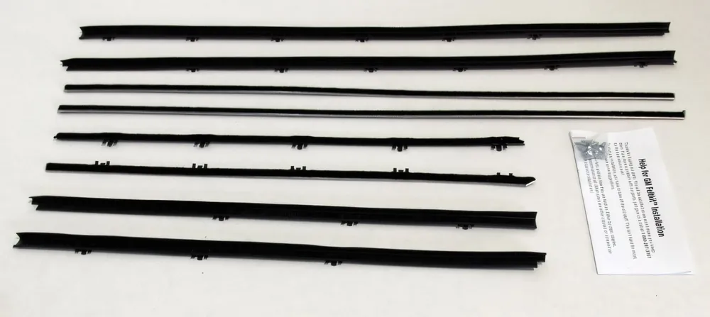 Window Sweeps Weatherstrip for 1965 Oldsmobile Cutlass Black Front Rear OL180R Weekend Sale