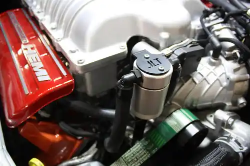 Place Order J&L Clear Satin Anodized Oil Separator 3.0 Passenger Side 2015-2023 Challenger Hellcat | Charger Hellcat |Demon | 2018-2021 Jeep Trackhawk | 2021-2024 Durango Hellcat - 3060P-C