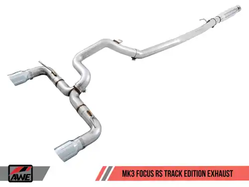 Worldwide Shipping AWE Tuning 2016-2018 Ford Focus RS Track Edition Cat-back Exhaust - Chrome Silver Tips - 3020-32030