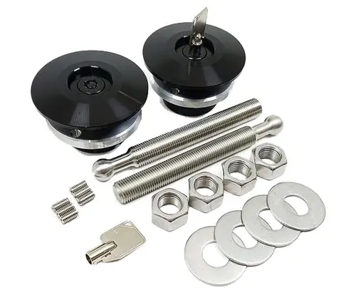 Quik-Latch Locking Low Profile Black Hood Pins (Set of 2) QL-50L-LP/BP Professional Grade