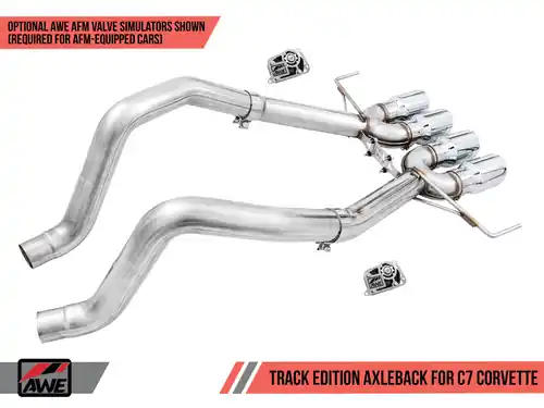 AWE Tuning Track Edition Axle-Back Exhaust (Chrome Silver Tips) w/o AFM for 2014-2019 Chevrolet C7 Corvette Stingray / Z51 / Grand Sport / Z06 / ZR1 - 3020-42073 Save Now