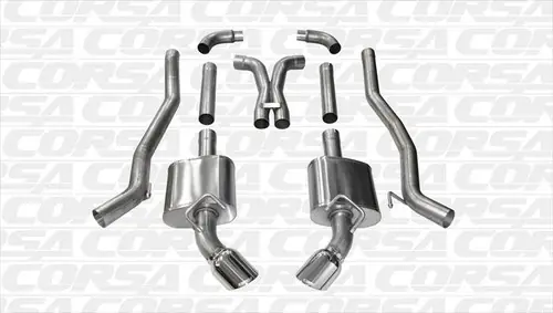 Corsa 14968 Xtreme Polished Single 4.5" Dual Rear Cat-Back + X-Pipe for 2010-2015 Chevy Camaro SS Coupe 6.2L V8 Manual In Demand