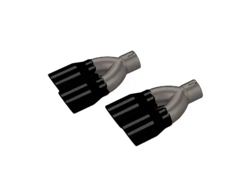QTP 3" Black Quad Tips for Screamer Cat-Back - 2015-2023 Dodge Challenger Hellcat 6.2L / SRT 6.4L #430115TB Free Shipping