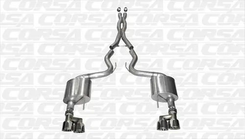 CORSA 14337 Sport Cat-Back with Quad Polished Tips for 2018-2023 Mustang GT Coupe 5.0L V8 Best Seller