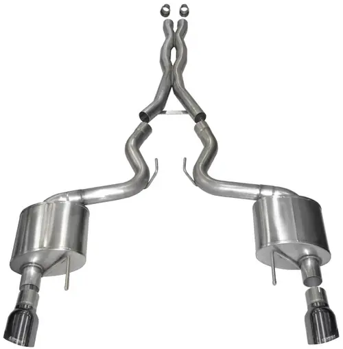 Corsa 15-17 Ford Mustang GT Coupe 5.0L 3in Sport Cat-Back Exhaust Dual Rear Exit w/ Gun Metal Tips 14332GNM Viral