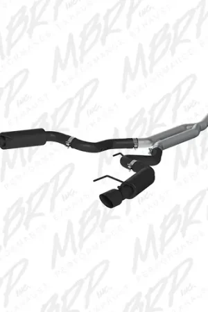 No Minimum Order MBRP Exhaust Black-Coated Aluminized Steel 3" Cat Back Dual Split Rear (Race Version) for 2015-2018 Ford Mustang 2.3 EcoBoost - S7275BLK