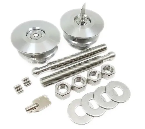 Quik-Latch Locking Low Profile Silver Hood Pins (Set of 2) QL-50L-LP Fresh Stock