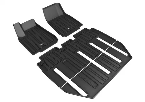 Top Rated 3D Maxpider 17-21 Tesla Model X Folding 7-Seat Elitect 1st 2nd 3rd Row - Floor Mat Set (Black)
