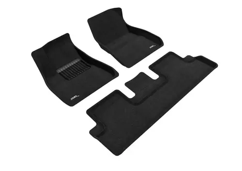 3D MAXpider 2018-2019 Tesla Model 3 Elegant 1st & 2nd Row Floormats - Black Genuine