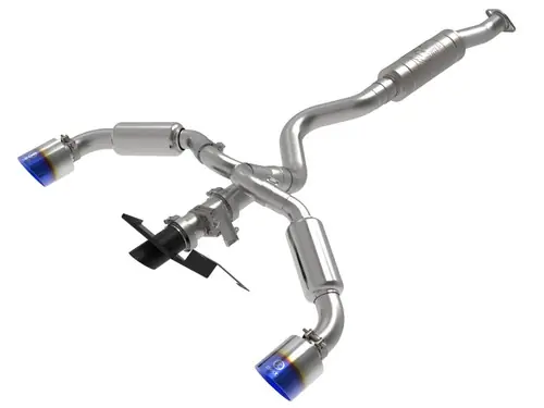Authentic aFe 2023-2025 Toyota GR Corolla L3 1.6L (t) Gemini XV 3in to 2-1/2in Cat Back Exhaust w/ Blue Flame Tips