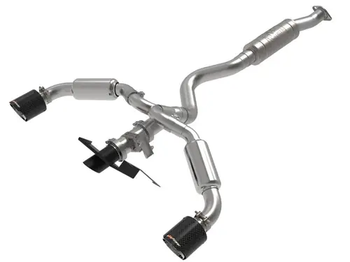 Limited Offer aFe 2023-2025 Toyota GR Corolla L3 1.6L (t) Gemini XV 3in to 2-1/2in CatBack Exhaust w/Carbon Fiber Tips