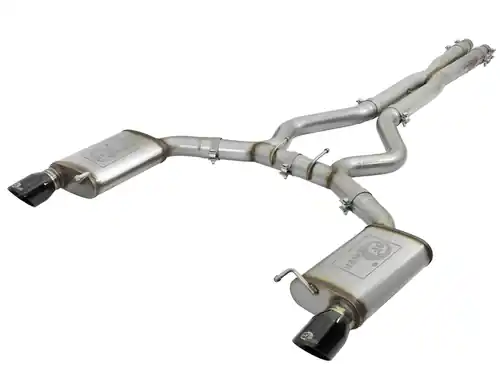 In Demand aFe Power MACH Force-Xp 3in 304 Stainless Steel Cat-Back Exhaust w/Black Tip for Ford Mustang GT 15-17 V8-5.0L/V6-3.7L #49-33072-1B