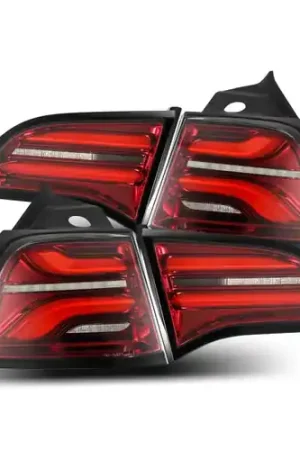 AlphaRex 17-22 Tesla Model 3 PRO-Series LED Tail Lights Red Smoke w/Seq Sig Don’t Miss Out